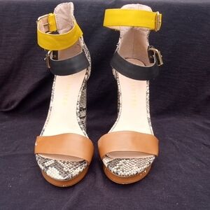 The Limited Yellow, Black, and Brown Heels